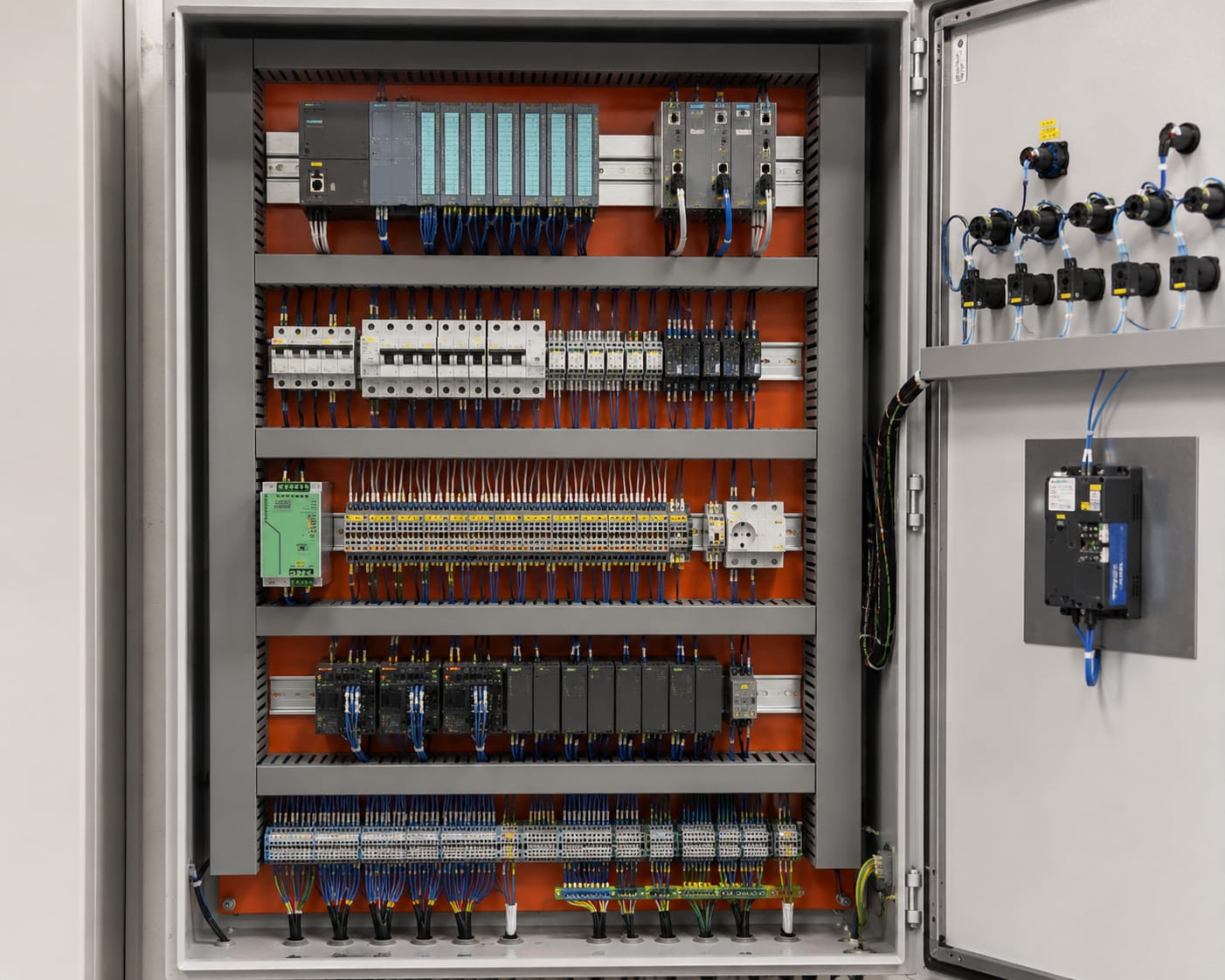 Painel de automação e controle montado